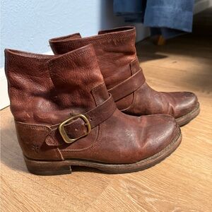 Frye Leather Ankle Boots with Buckle